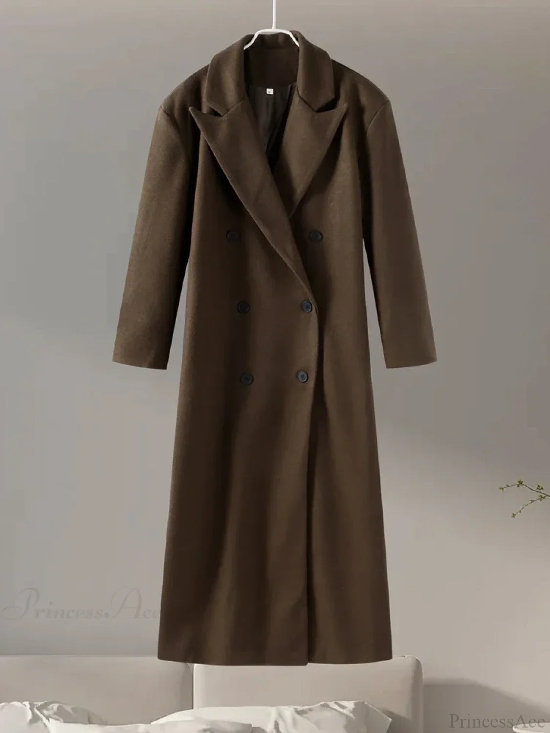 Gray Casual Wool Notched Button Up Overcoat image 9