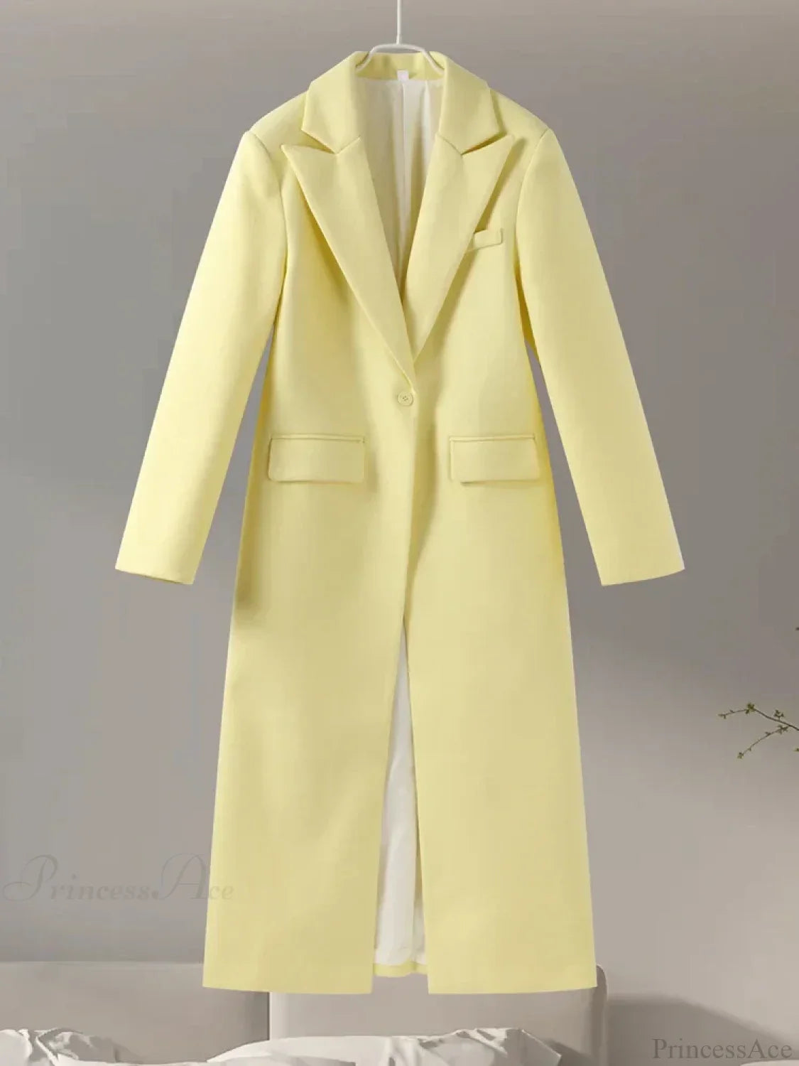 Gray Casual Wool Notched Button Up Overcoat image 7