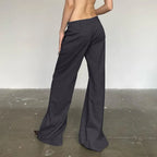 Gray Flared Palazzo Wide Leg Pants image 4