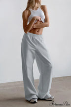 Gray Loose Wide Leg Low Waist Sweat Pants image 6