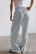 Gray Loose Wide Leg Low Waist Sweat Pants image 5
