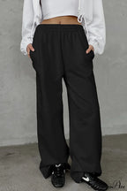 Gray Loose Wide Leg Low Waist Sweat Pants image 1