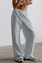 Gray Loose Wide Leg Low Waist Sweat Pants image 4