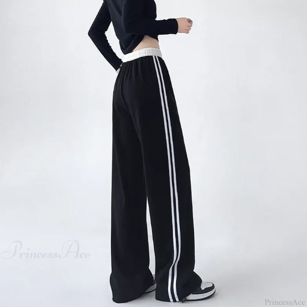 Gray Striped Casual Sweatpants Pants image 5