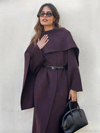 Gray Woolen Turn-Down Collar Overcoat image 1
