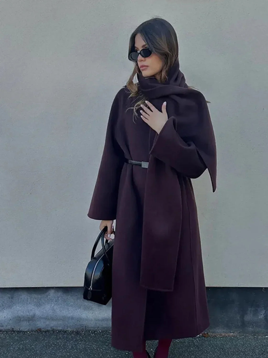 Gray Woolen Turn-Down Collar Overcoat image 4
