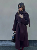 Gray Woolen Turn-Down Collar Overcoat image 4