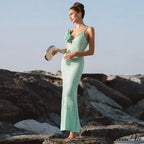 Green 3D Flower Charming Sequin Cami Maxi Dress image 9