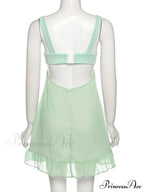 Green Frill Stylish Mini Dress image 9