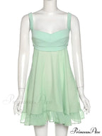 Green Frill Stylish Mini Dress image 8