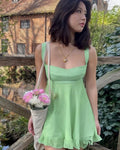 Green Frill Stylish Mini Dress image 4