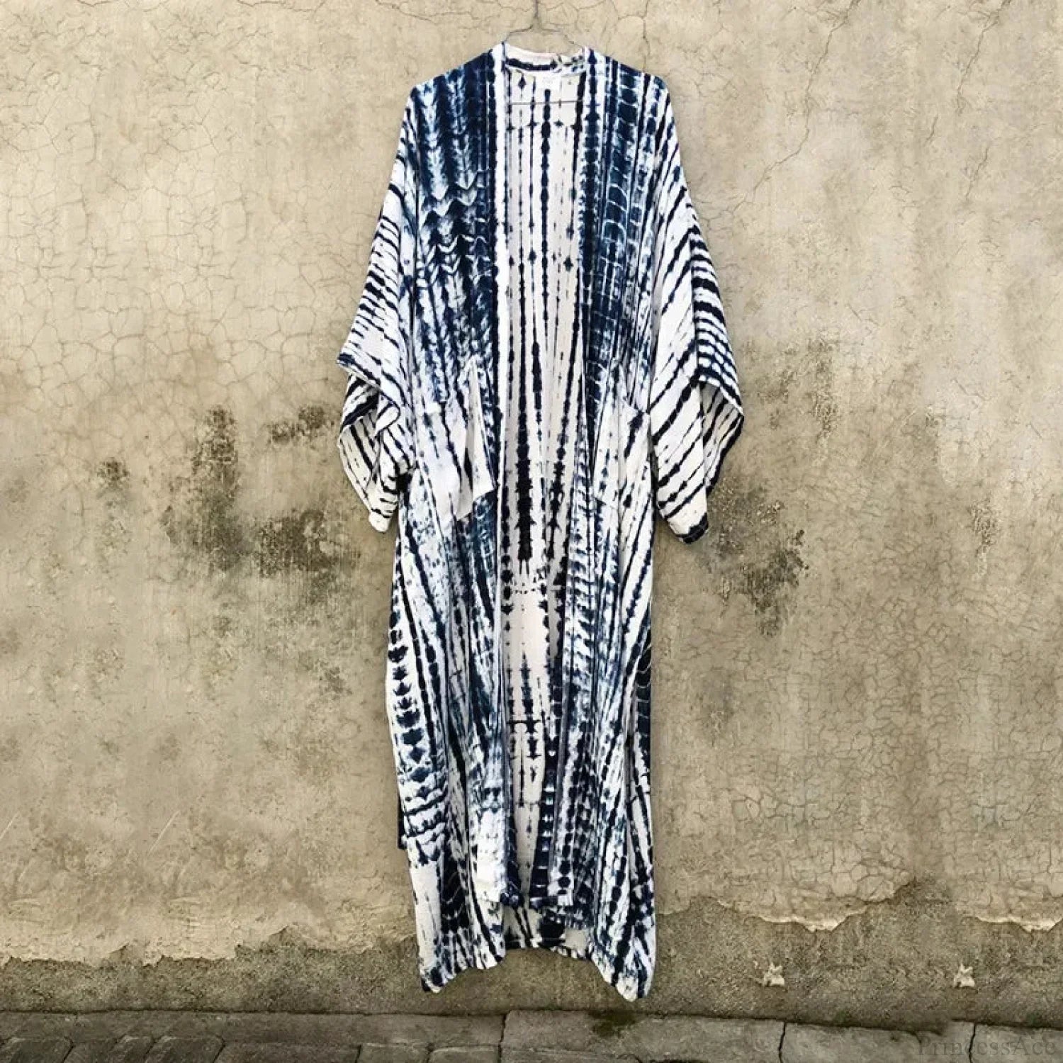 Green Printed Silky Kimono Robe Boho Cover up image 6