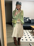Green Vintage Long Sleeve Blouse image 7