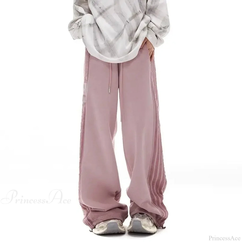 Grey Stripe Motion Casual Pants image 4