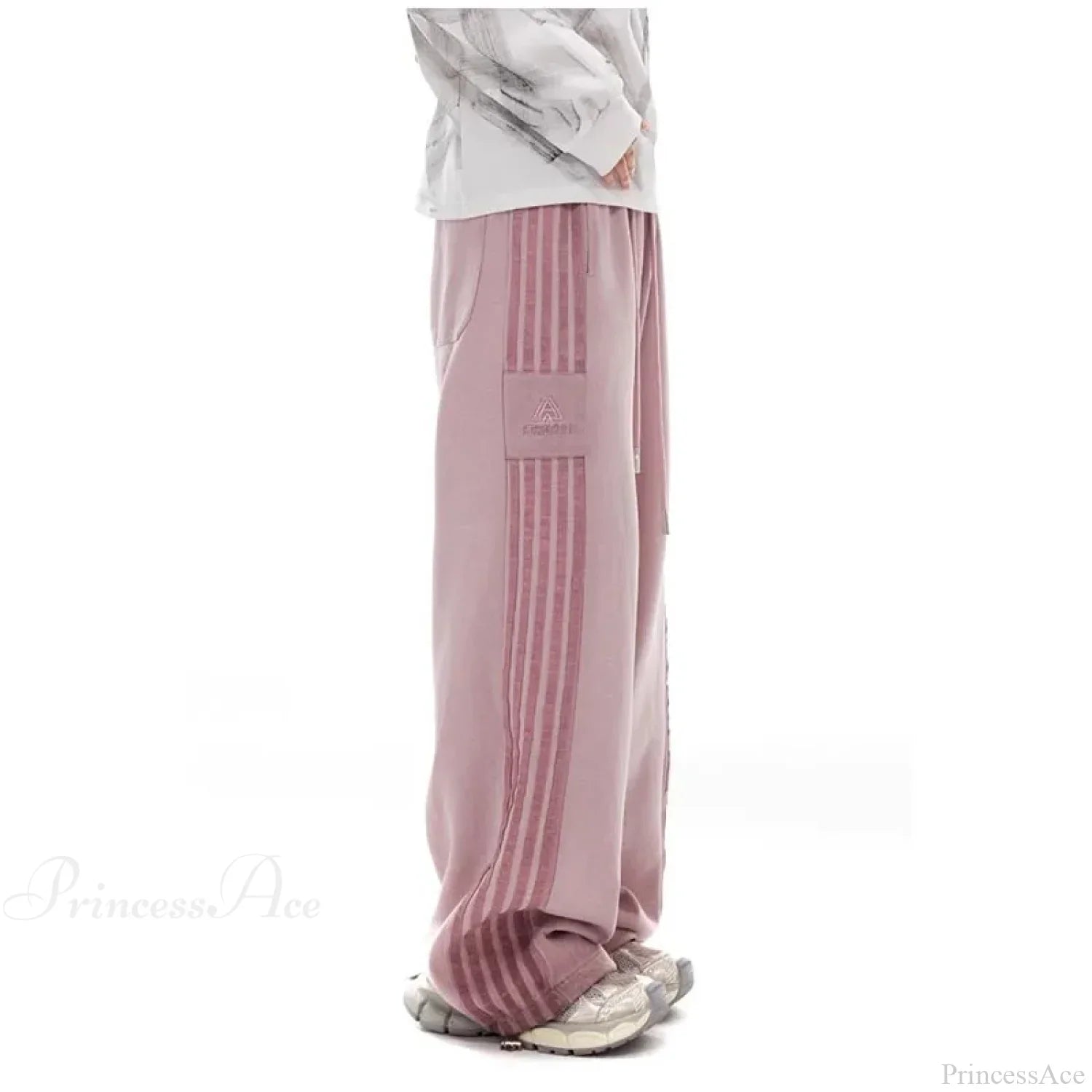 Grey Stripe Motion Casual Pants image 6