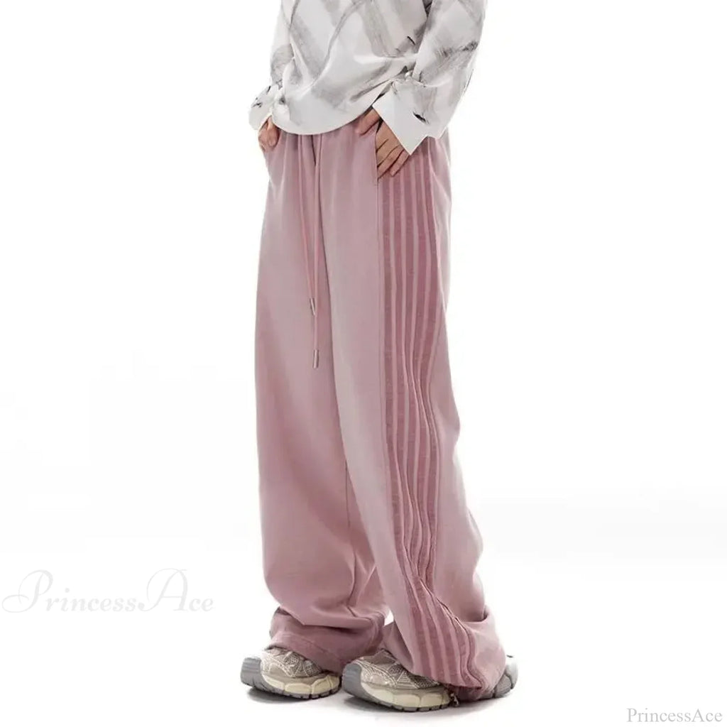 Grey Stripe Motion Casual Pants image 5