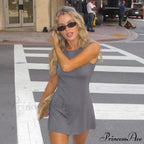 Grey Tank Stylish Mini Dress image 8