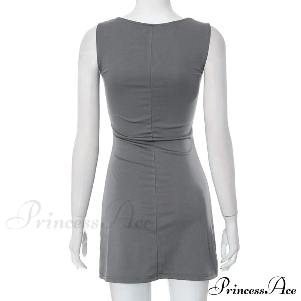 Grey Tank Stylish Mini Dress image 5