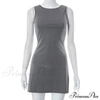 Grey Tank Stylish Mini Dress image 3