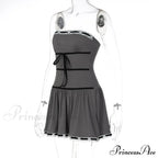 Grey Tube Lace Charming Strap Mini Dress image 10