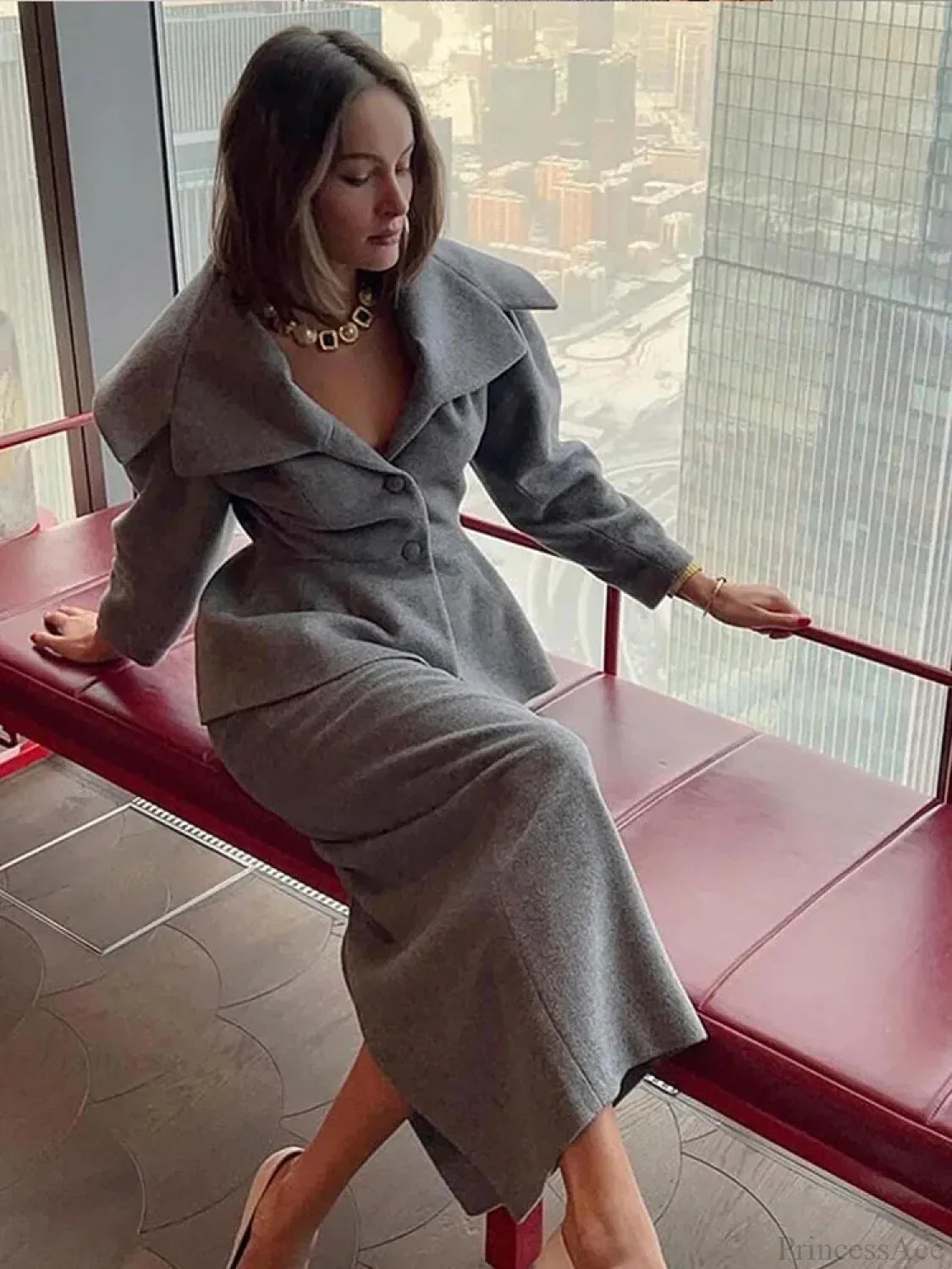 Grey Wool Blends Coat image 5