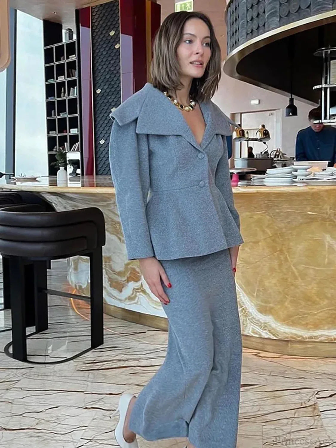 Grey Wool Blends Coat image 2