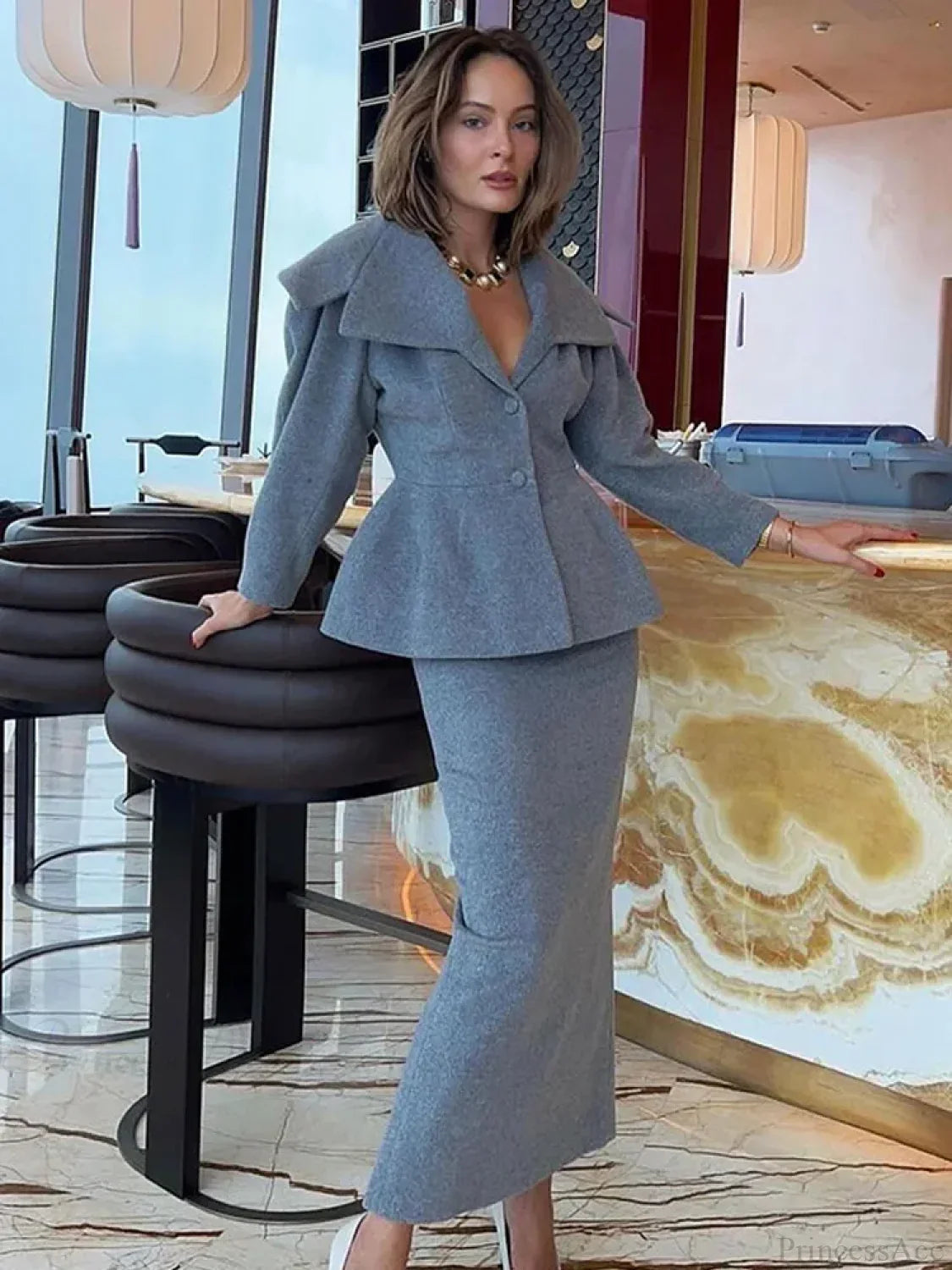 Grey Wool Blends Coat image 1