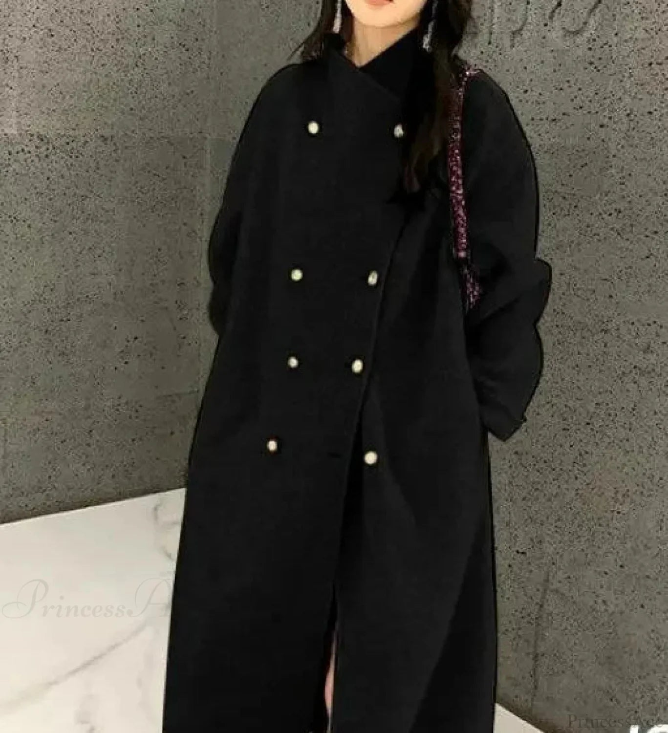 Grey Wool Loose-Fit Fleece Overcoat image 3