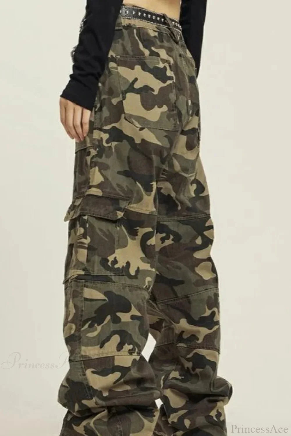 Grunge Camouflage Cargo Y2K Pants image 5