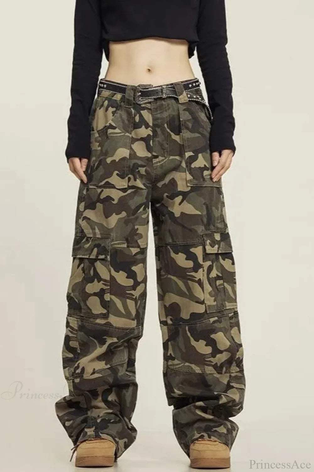 Grunge Camouflage Cargo Y2K Pants image 2