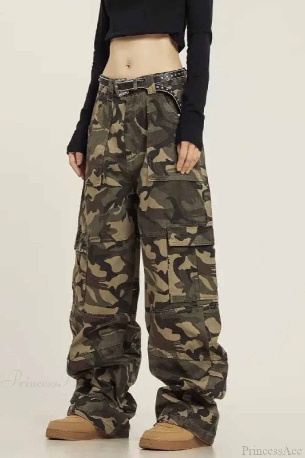 Grunge Camouflage Cargo Y2K Pants image 4