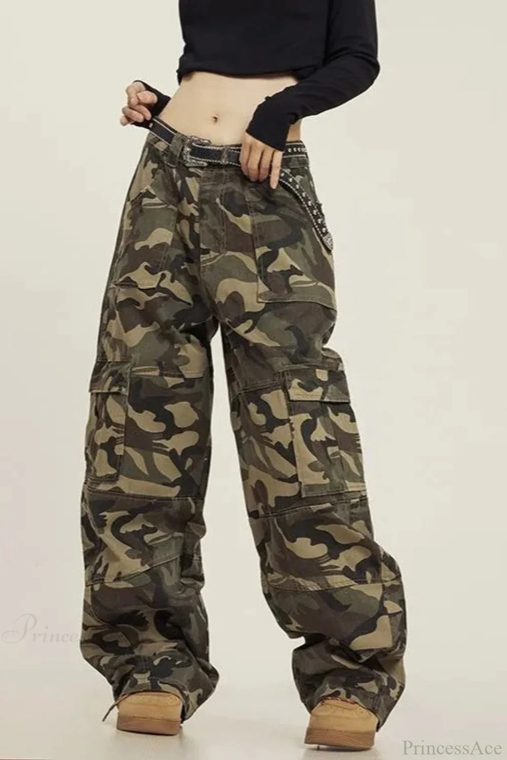 Grunge Camouflage Cargo Y2K Pants image 3