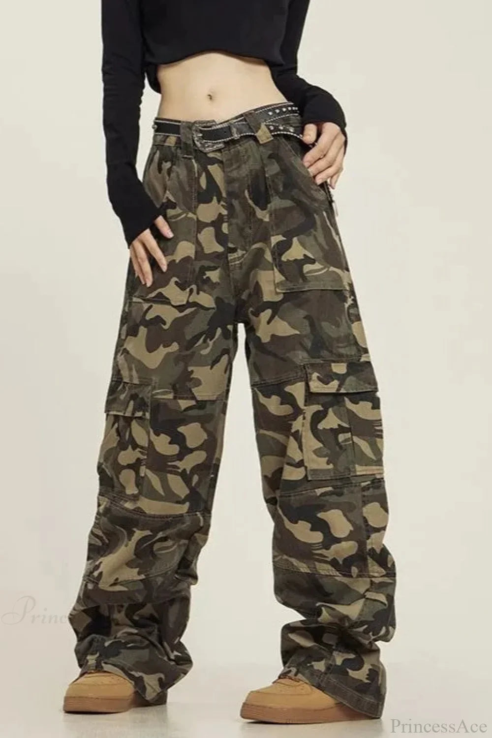 Grunge Camouflage Cargo Y2K Pants image 1