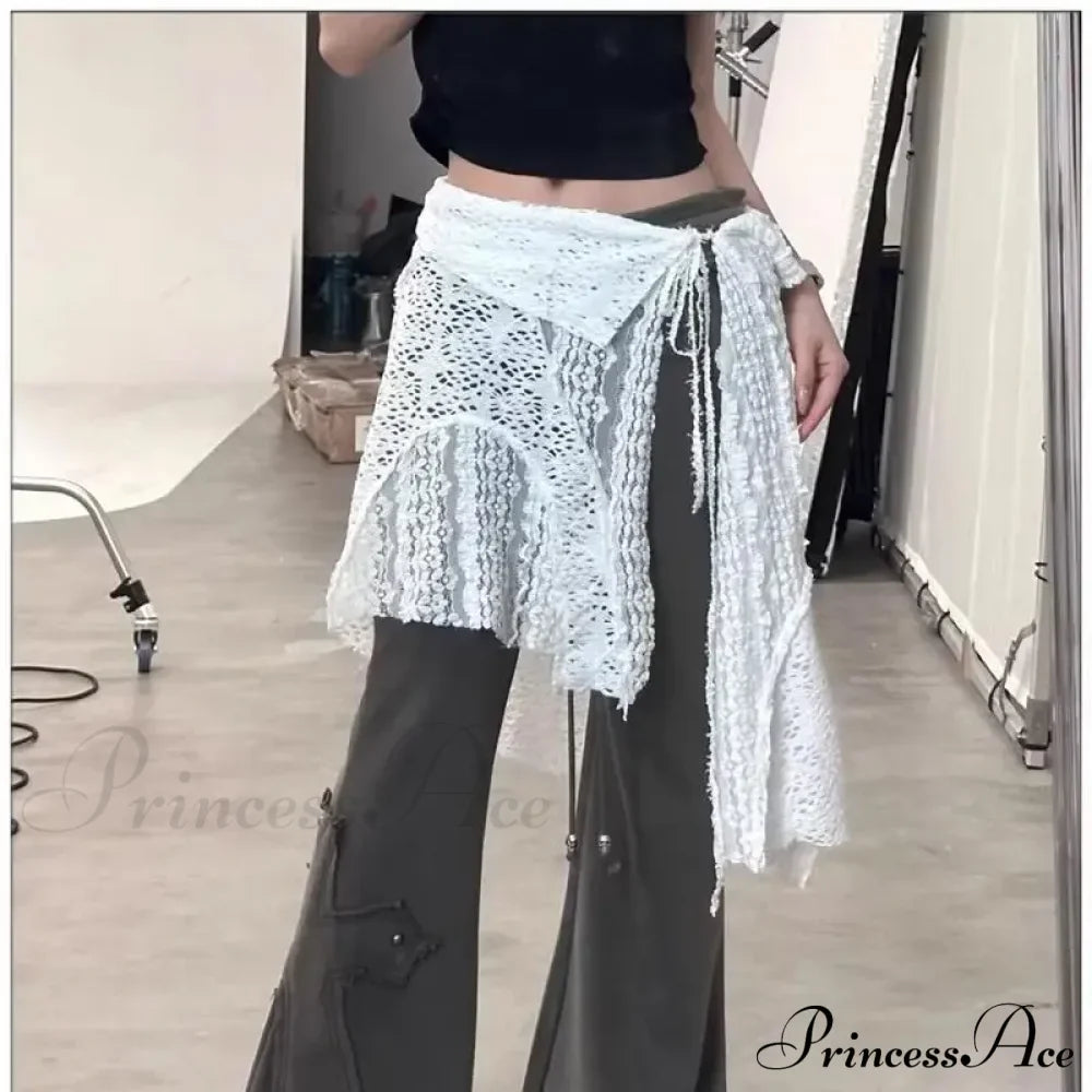 Grunge Lace Irregular Tulle Patchwork Streetwear Skirt image 6