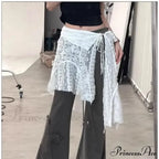 Grunge Lace Irregular Tulle Patchwork Streetwear Skirt image 6