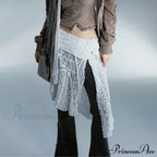 Grunge Lace Irregular Tulle Patchwork Streetwear Skirt image 2