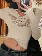 Grunge Printed Graceful Crop Tank Top image 2