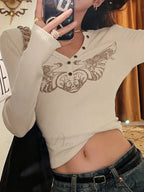 Grunge Printed Graceful Crop Tank Top image 5