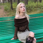 Grunge Sexy T-shirt Flare Sleeve Sweater image 2