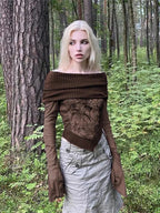 Grunge Sexy T-shirt Flare Sleeve Sweater image 3