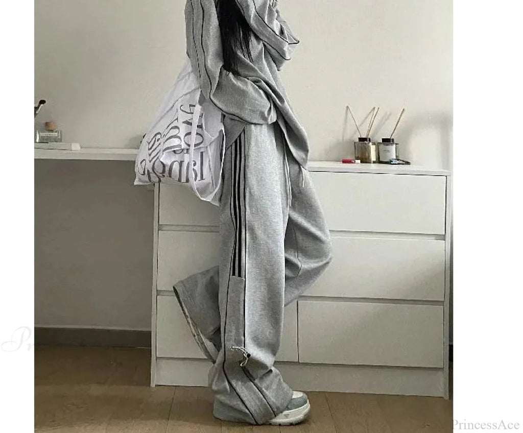 Grunge Striped Sweatpants Harajuku Pants image 3