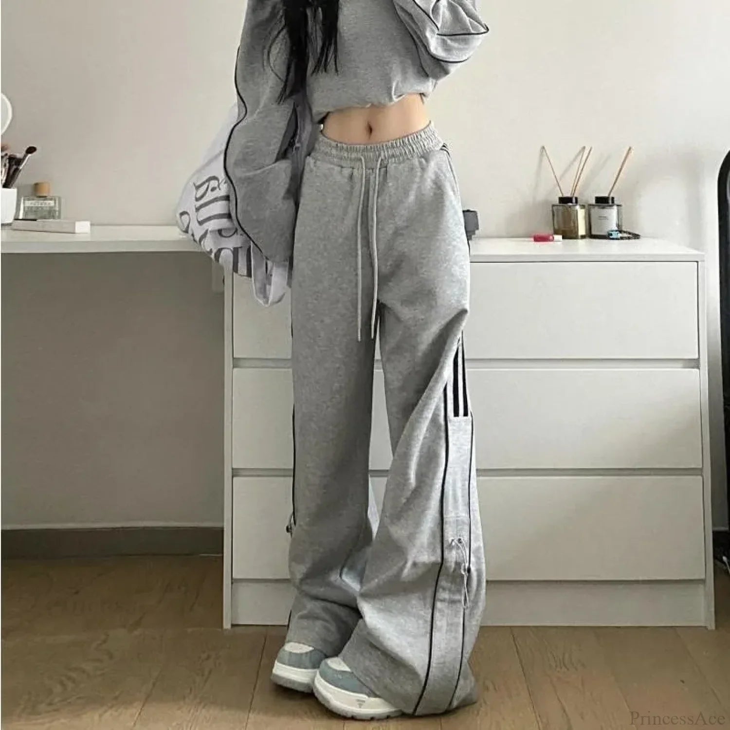 Grunge Striped Sweatpants Harajuku Pants image 2