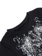 Grunge Wing Print Trendy Ribbed Knit Crop Top image 6