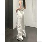 Gyaru White Cargo Jeans Wide Leg Pants image 3