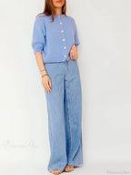 Half Sleeve O Neck Button-Up Knit Cardigan image 4