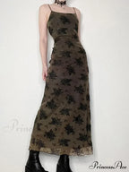 Half Zip Graceful Neck Maxi Dress image 1
