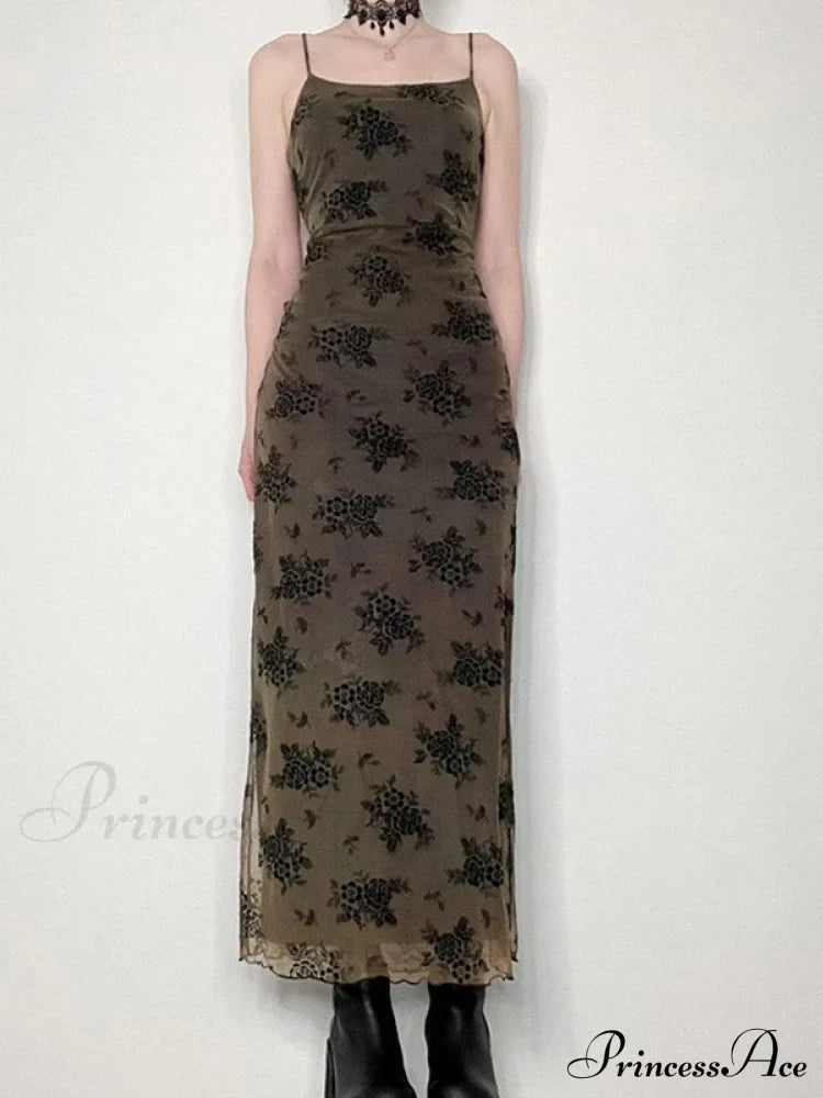 Half Zip Graceful Neck Maxi Dress image 2