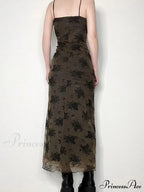 Half Zip Graceful Neck Maxi Dress image 3