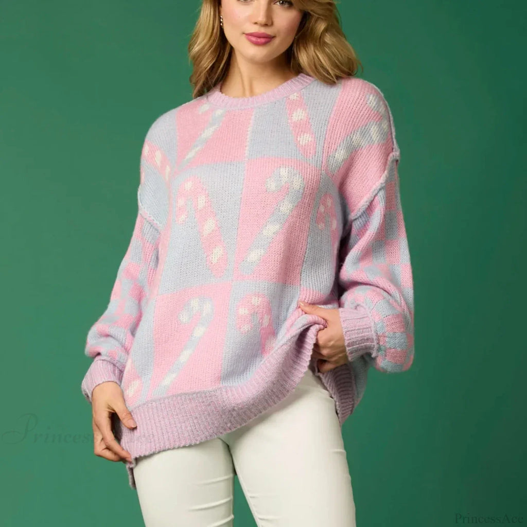 Halloween Round Neck Long Sleeve Aesthetic Gingerbread Loose Sweater image 8