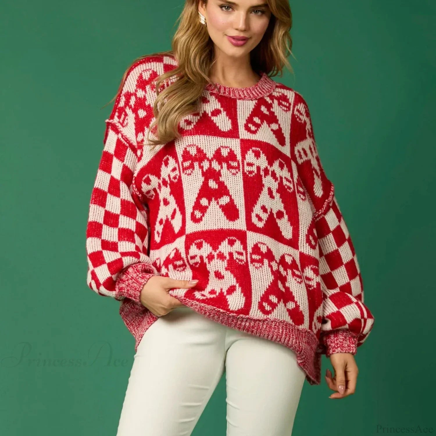 Halloween Round Neck Long Sleeve Aesthetic Gingerbread Loose Sweater image 3
